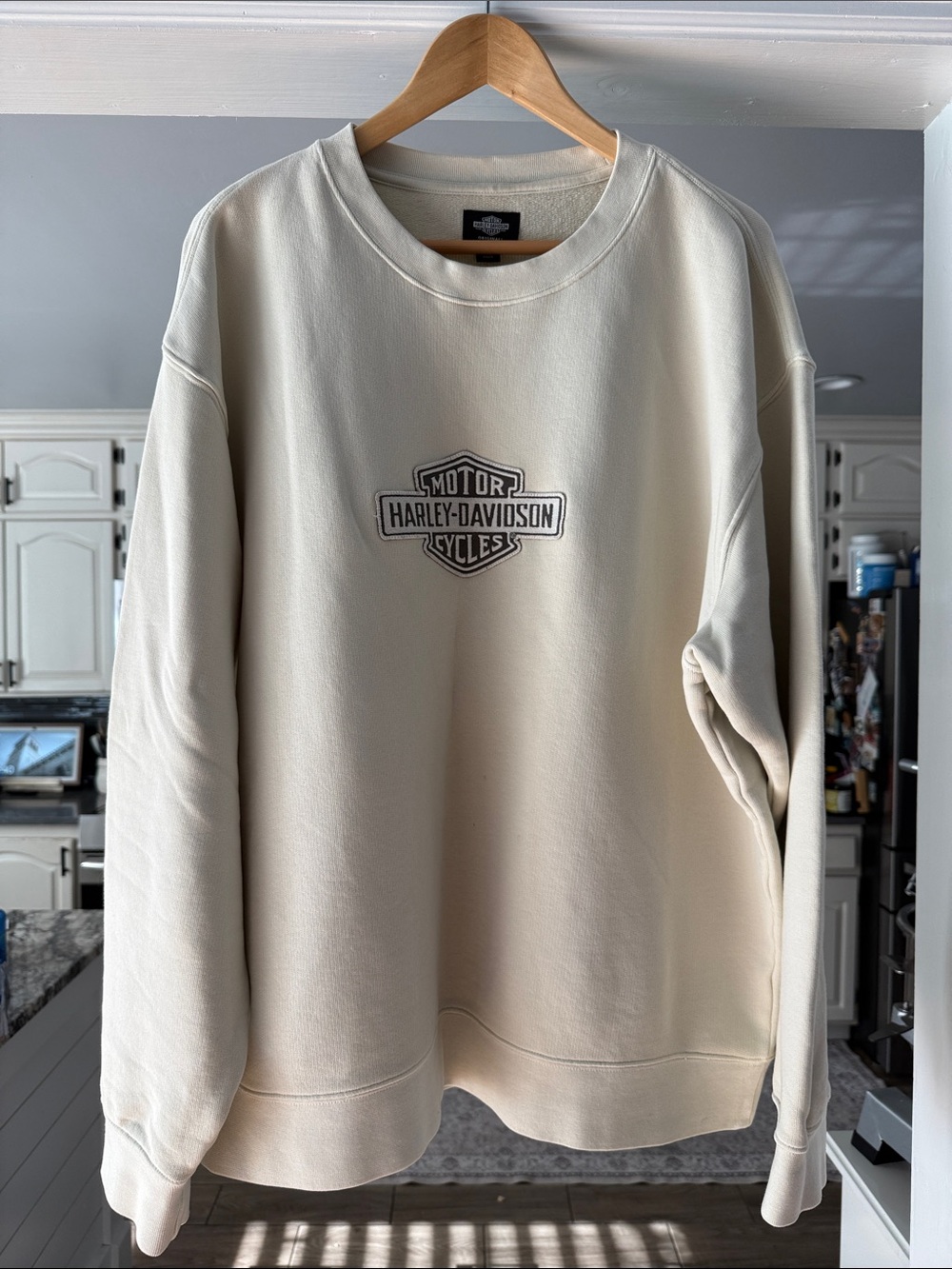 Harley-Davidson Original Cream Crewneck Sweatshirt with Black Logo